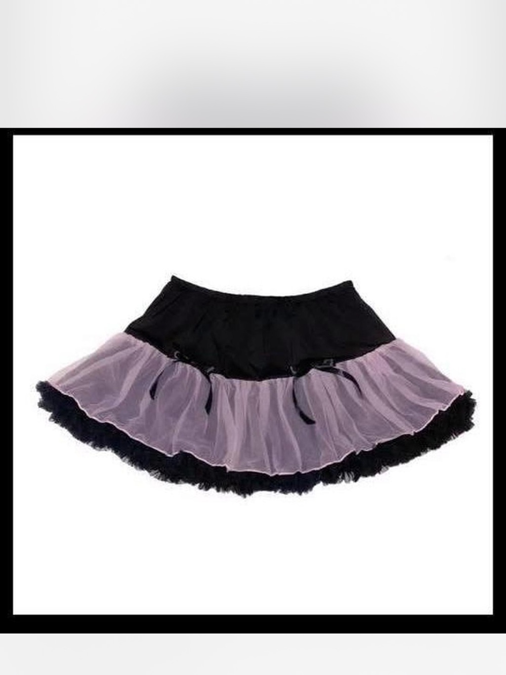 Black and Lavender Layered micro  Skirt - Women